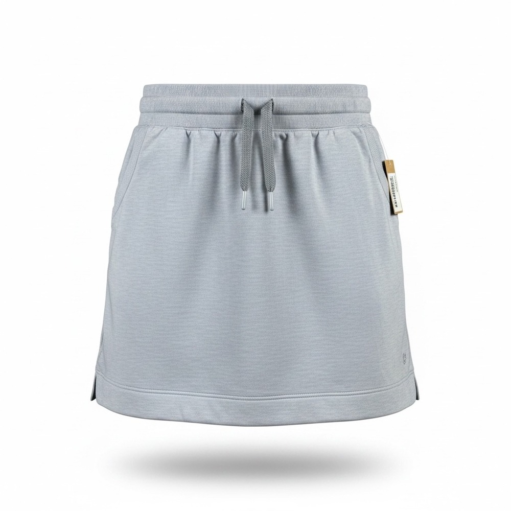 Title Nine Womens Blue Grey Pull On Skirt Medium French Terry Drawstring